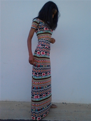 Damask Print Maxi Skirt