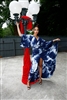 Kimono Maxi Wrap Dress Blue Tie Dye
