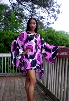 Purple Floral Print Butterfly Tunic
