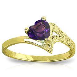 ALARRI 0.75 Carat 14K Solid Gold Ring Natural Purple Amethyst