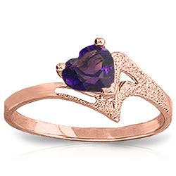 ALARRI 0.75 Carat 14K Solid Rose Gold Ring Natural Purple Amethyst