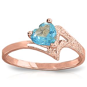 ALARRI 0.95 Carat 14K Solid Rose Gold Ring Natural Blue Topaz