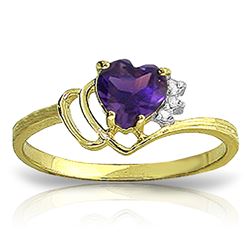ALARRI 0.97 CTW 14K Solid Gold Ring Natural Diamond Purple Amethyst