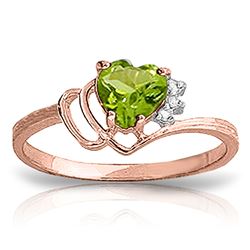 ALARRI 0.97 CTW 14K Solid Rose Gold Ring Natural Diamond Peridot