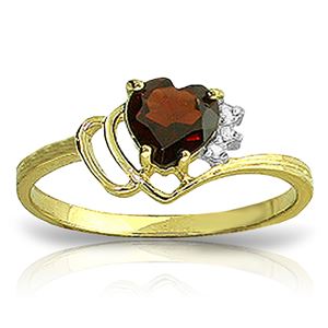 ALARRI 0.97 CTW 14K Solid Gold Ring Natural Diamond Garnet