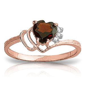 ALARRI 0.97 Carat 14K Solid Rose Gold Ring Natural Diamond Garnet