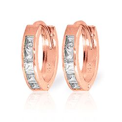 ALARRI 1.1 Carat 14K Solid Rose Gold Cubic Zirconia Hoop Earrings