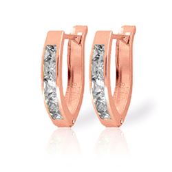 ALARRI 1.1 CTW 14K Solid Rose Gold Princess Cubic Zirconia Small Hoops