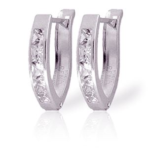 ALARRI 1.58 Carat 14K Solid White Gold Nothing Worth More Cubic Zirconia Earrings