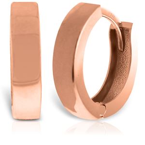 ALARRI 14K Solid Rose Gold Slim Huggie Earrings