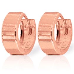 ALARRI 14K Solid Rose Gold Wide Huggie Earrings