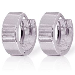 ALARRI 14K Solid White Gold Love Those Huggies Earrings