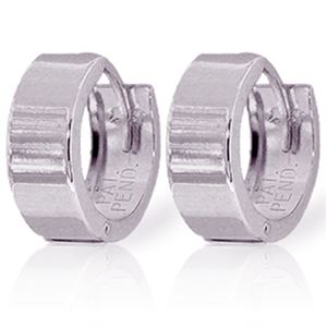 ALARRI 14K Solid White Gold Love Those Huggies Earrings