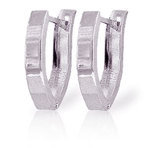 ALARRI 14K Solid White Gold Velvet Nights Huggie Earrings