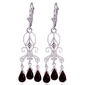 ALARRI 6.31 Carat 14K Solid White Gold Love Is Patient Garnet Diamond Earrings