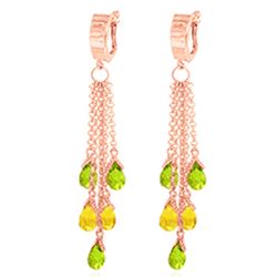 ALARRI 7.3 Carat 14K Solid Rose Gold Chandelier Earrings Peridot Citrine