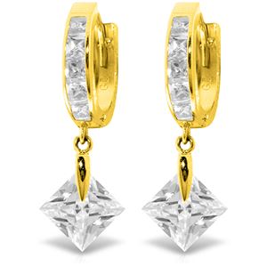 ALARRI 7.58 Carat 14K Solid Gold Dangling Cubic Zirconia Hoop Earrings