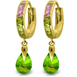 ALARRI 5.68 CTW 14K Solid Gold Green Act Cubic Zirconia Earrings