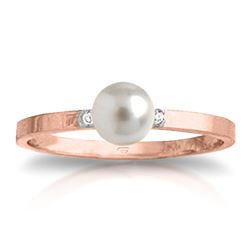 ALARRI 1.02 Carat 14K Solid Rose Gold Ring Diamond Pearl