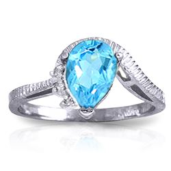 ALARRI 1.52 Carat 14K Solid White Gold Justify My Truth Blue Topaz Diamond Ring