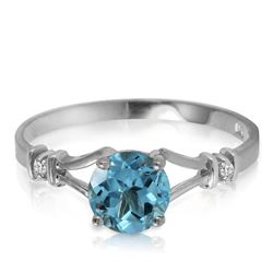 ALARRI 1.02 CTW 14K Solid White Gold Reveal How Blue Topaz Diamond Ring