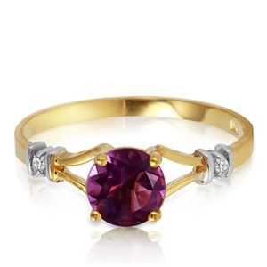 ALARRI 0.92 Carat 14K Solid Gold Kept Secrets Amethyst Diamond Ring