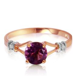 ALARRI 0.92 Carat 14K Solid Rose Gold Cathy Amethyst Diamond Ring