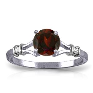 ALARRI 1.07 Carat 14K Solid White Gold Pursuit Of Happiness Garnet Diamond Ring