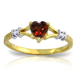 ALARRI 0.47 Carat 14K Solid Gold Rings Natural Diamond Garnet