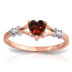 ALARRI 0.47 Carat 14K Solid Rose Gold Rings Natural Diamond Garnet