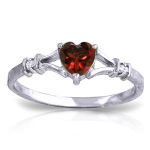 ALARRI 0.47 Carat 14K Solid White Gold Rings Natural Diamond Garnet