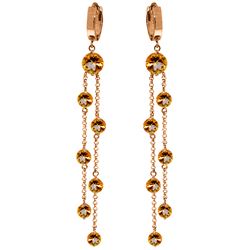 ALARRI 14K Solid Rose Gold Chandelier Earrings w/ Citrines