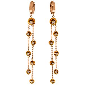 ALARRI 14K Solid Rose Gold Chandelier Earrings w/ Citrines