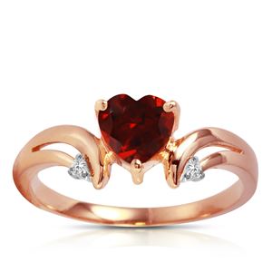 ALARRI 1.26 Carat 14K Solid Rose Gold Ring Diamond Garnet