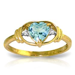 ALARRI 0.96 CTW 14K Solid Gold Rendezvous Blue Topaz Diamond Ring