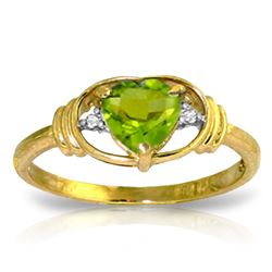 ALARRI 0.61 Carat 14K Solid Gold Love Prerequisite Peridot Diamond Ring