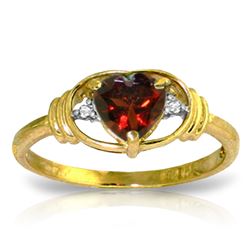 ALARRI 0.96 CTW 14K Solid Gold January Is Here Garnet Diamond Ring