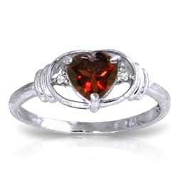ALARRI 0.96 CTW 14K Solid White Gold Love So High Garnet Diamond Ring