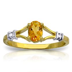 ALARRI 0.46 Carat 14K Solid Gold Ring Natural Diamond Citrine