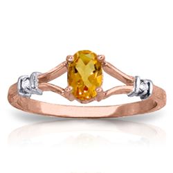 ALARRI 0.46 Carat 14K Solid Rose Gold Ring Natural Diamond Citrine