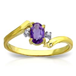 ALARRI 0.46 CTW 14K Solid Gold Purple Waters Amethyst Diamond Ring