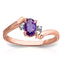 ALARRI 0.46 CTW 14K Solid Rose Gold Mystic Amethyst Diamond Ring
