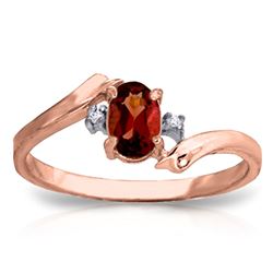 ALARRI 0.46 Carat 14K Solid Rose Gold Mystic Garnet Diamond Ring