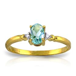 ALARRI 0.46 CTW 14K Solid Gold Yes Oh Yes Blue Topaz Diamond Ring