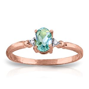 ALARRI 0.46 Carat 14K Solid Rose Gold Young Love Blue Topaz Ring