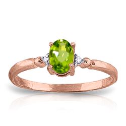 ALARRI 0.46 CTW 14K Solid Rose Gold Young Love Peridot Diamond Ring
