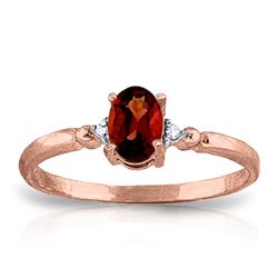 ALARRI 0.46 Carat 14K Solid Rose Gold Young Love Garnet Diamond Ring