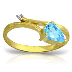 ALARRI 0.83 Carat 14K Solid Gold Love Can't Hurt Blue Topaz Diamond Ring