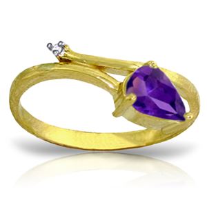 ALARRI 0.83 Carat 14K Solid Gold Ireland Amethyst Diamond Ring