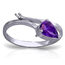 ALARRI 0.83 CTW 14K Solid White Gold You're My Confidence Amethyst Diamond Ring